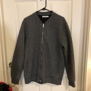 Jack and Jones quilted grey bomber jacket